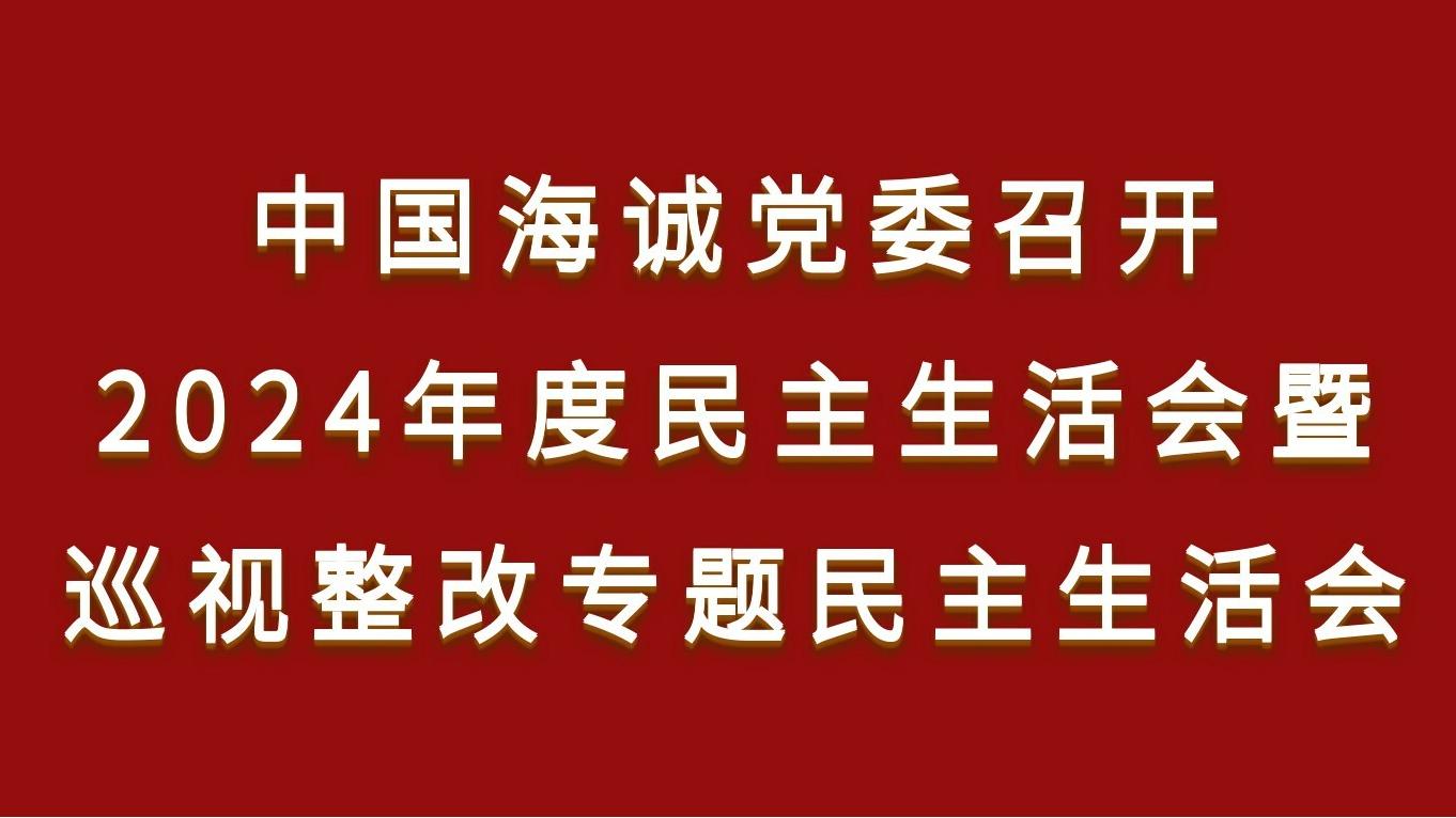 中国海诚党委召开2024年度民主生活会暨巡视整改专题民主生活会